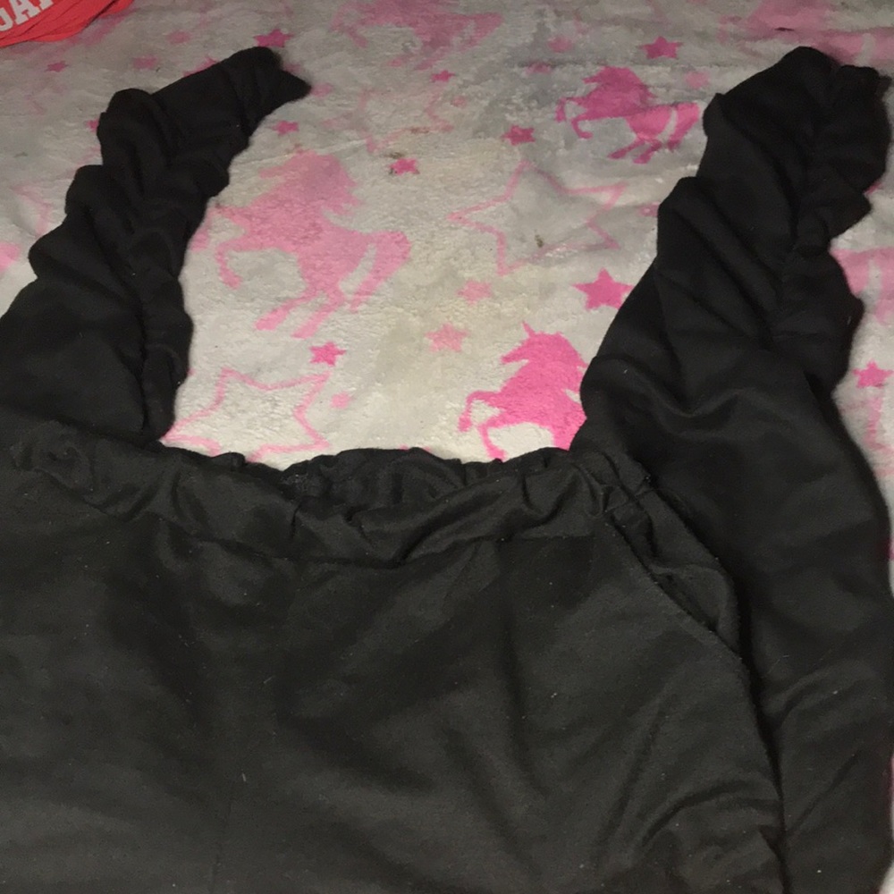 black thick stacked pants
